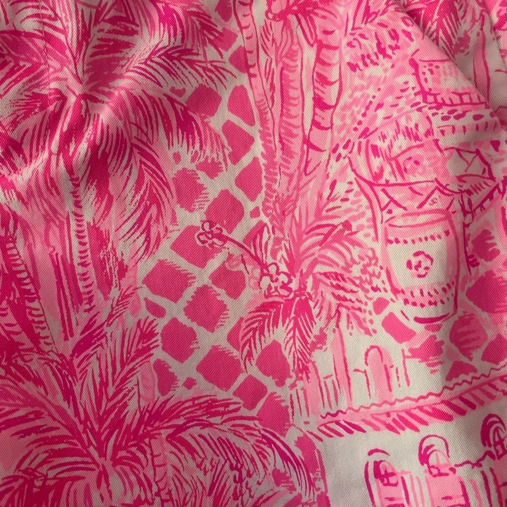 Lilly Pulitzer Buttercup Stretch Shorts Palm Beach Paradise Pink Blossom Size 10 - Picture 7 of 7
